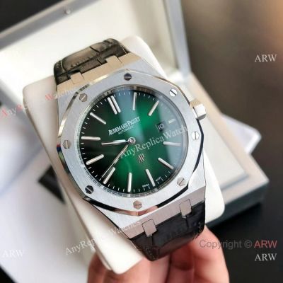 Clone Audemars Piguet Royal Oak Jumbo Watch Green Leather Strap